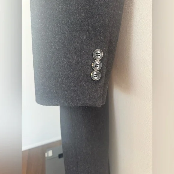 MANTONI TOP COAT CHARCOAL BLACK WOOL/CASHMERE